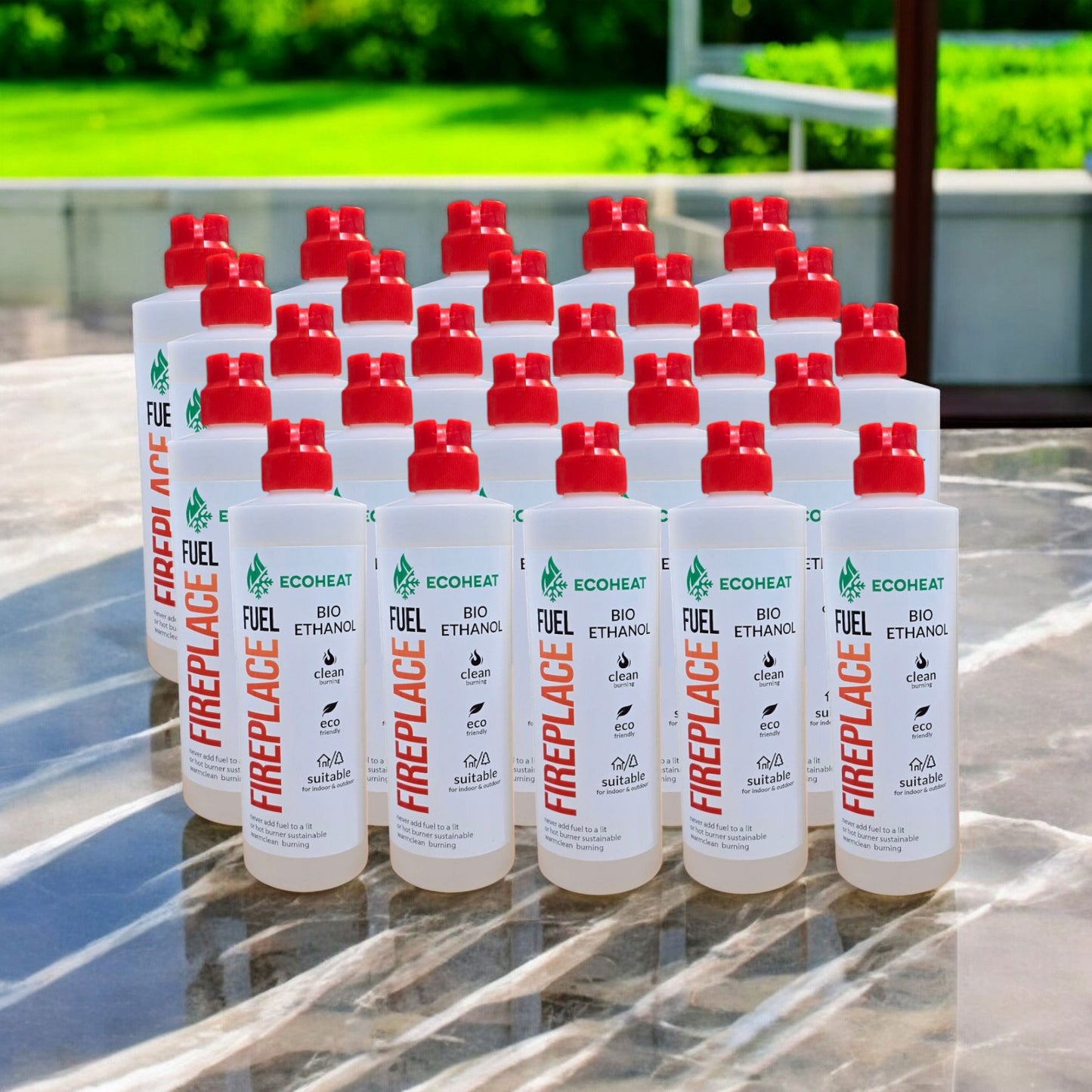 Bio-Ethanol Fireplace Fuel - High-Grade Ethyl Alcohol Smokeless Fuel for Ventless Fireplaces Ethanol Tabletops - Made in The USA with 200 Proof Ethanol, Clean-Burning - (500 mL / 16 oz) - Pack of 25