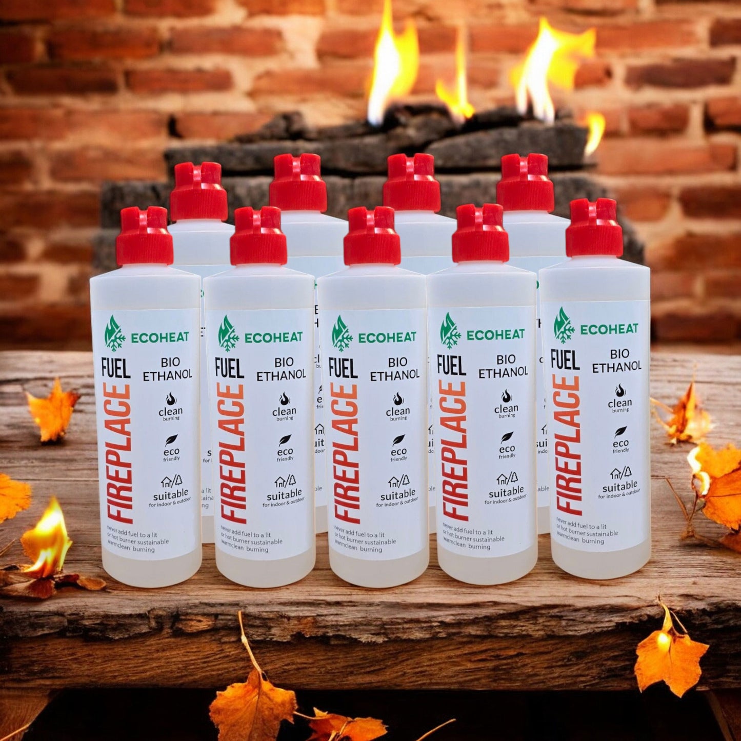 Bio-Ethanol Fuel - High-Grade Ethyl Alcohol Smokeless Fuel for Ventless Fireplaces Ethanol Tabletops - Made in The USA with 200 Proof Ethanol, Clean-Burning -  (32 oz. / 1000 mL) - Pack of 9