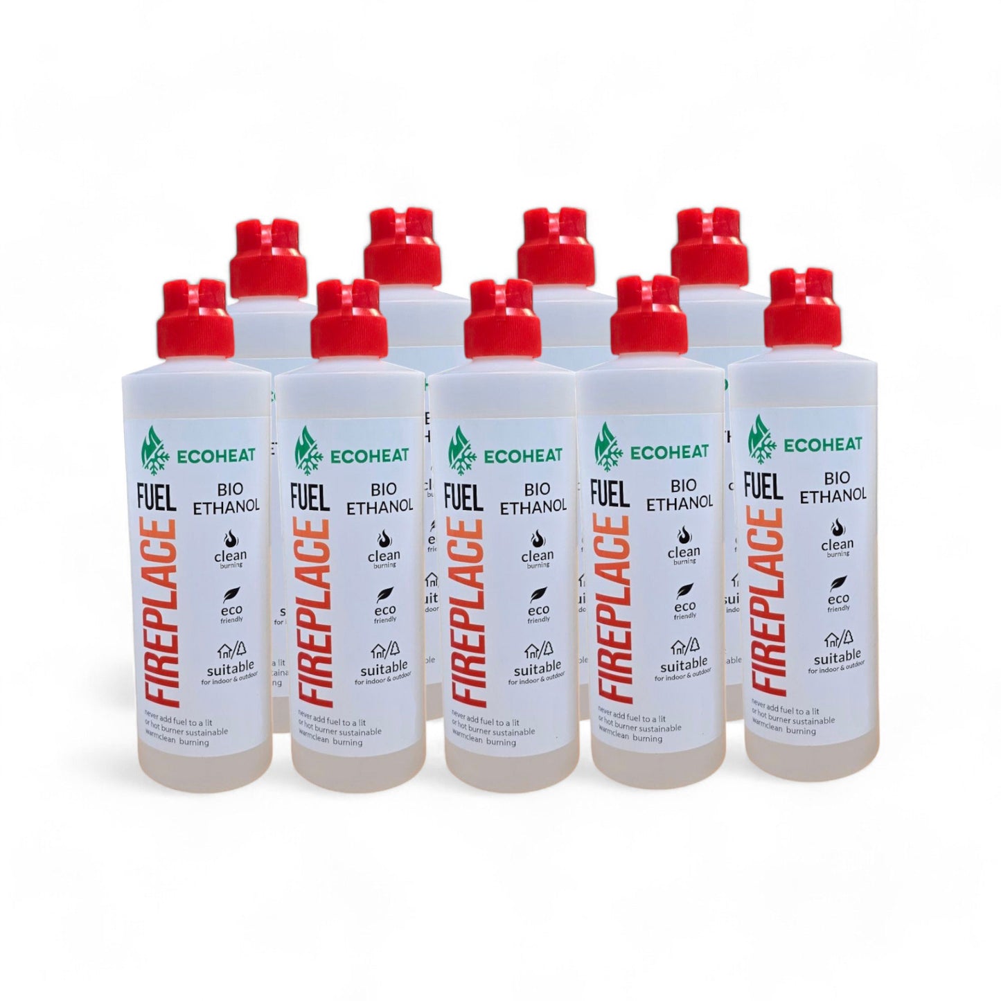 Bio-Ethanol Fuel - High-Grade Ethyl Alcohol Smokeless Fuel for Ventless Fireplaces Ethanol Tabletops - Made in The USA with 200 Proof Ethanol, Clean-Burning -  (32 oz. / 1000 mL) - Pack of 9