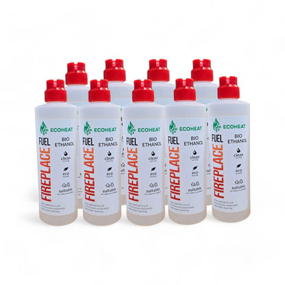 Bio-Ethanol Fuel - High-Grade Ethyl Alcohol Smokeless Fuel for Ventless Fireplaces Ethanol Tabletops - Made in The USA with 200 Proof Ethanol, Clean-Burning -  (32 oz. / 1000 mL) - Pack of 9