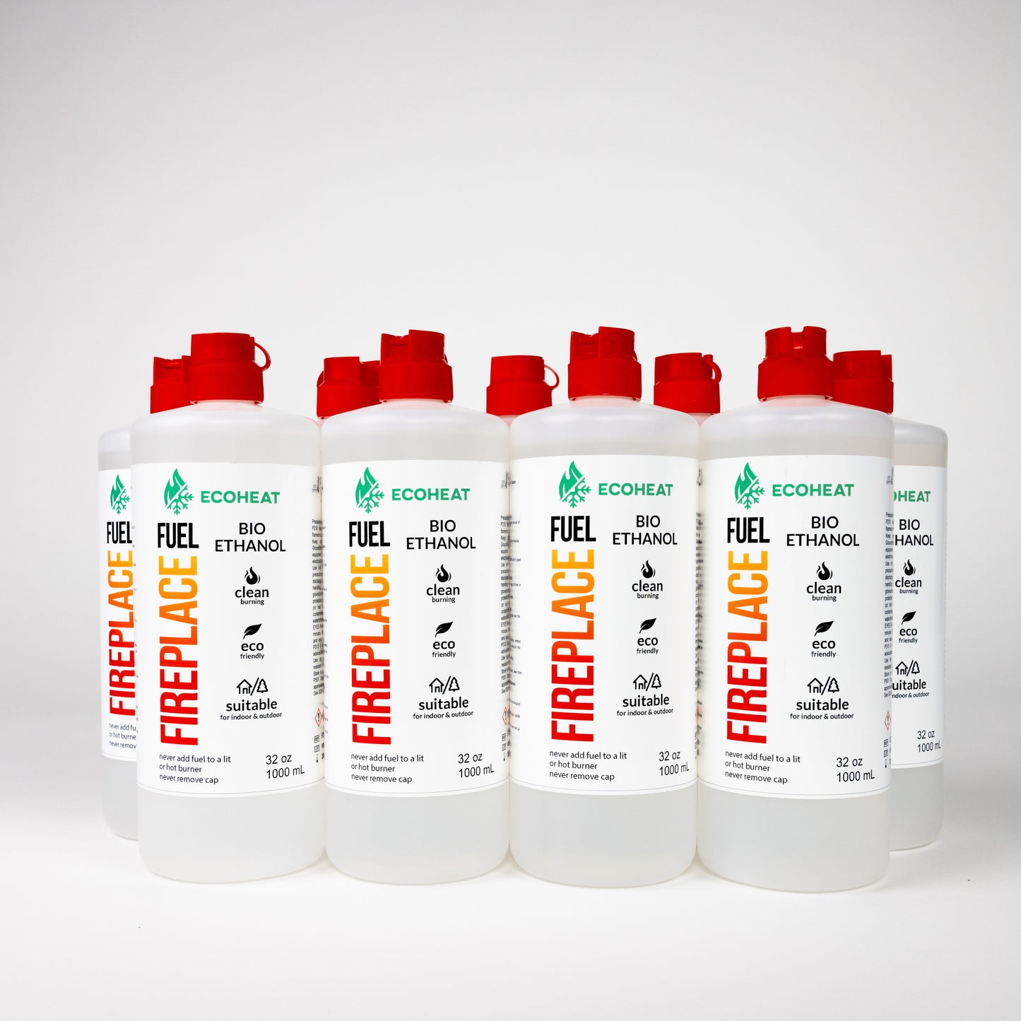 Bio-Ethanol Fuel - High-Grade Ethyl Alcohol Smokeless Fuel for Ventless Fireplaces Ethanol Tabletops - Made in The USA with 200 Proof Ethanol, Clean-Burning -  (32 oz. / 1000 mL) - Pack of 9