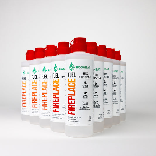Bio-Ethanol Fireplace Fuel - High-Grade Ethyl Alcohol Smokeless Fuel for Ventless Fireplaces Ethanol Tabletops - Made in The USA with 200 Proof Ethanol, Clean-Burning - (500 mL / 16 oz) - Pack of 25